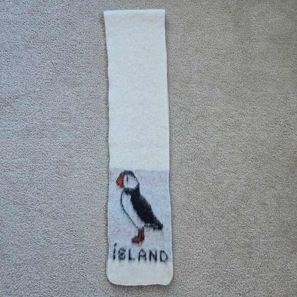 NWOT Icelandic Wool Puffin Scarf Bird Iceland - Picture 4 of 10